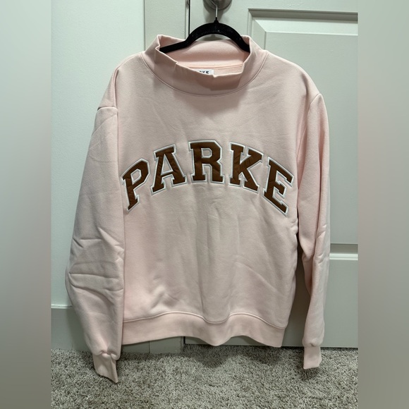 Parke Large/XL Mocha + Rose Fall Cozies Varsity Mockneck Sweatshirt. 🧸⚡️ - Picture 2 of 6